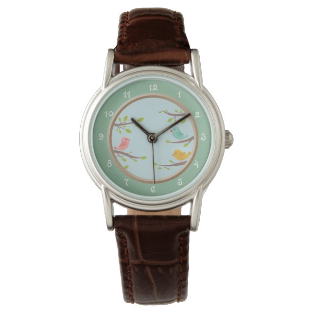 Niedliche Vögel Armbanduhr (Vorderseite)