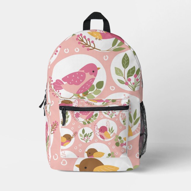 Niedliche Vögel Bedruckter Rucksack (Vorderseite)