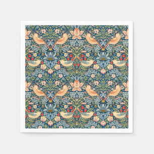 Niedliche Vögel, Erdbeerdiebstahl Vintage Kunst Serviette