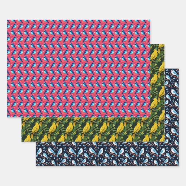 Niedliche Vögel Geschenkpapier Set (Set)