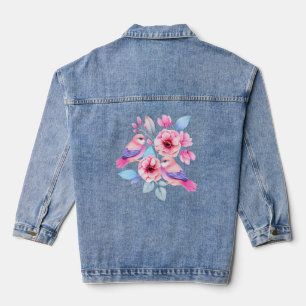 Niedliche Vögel und Hübsche Blume Jeansjacke