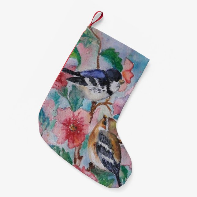 Niedliche Vögel Weihnachten Strumpf Kleiner Weihnachtsstrumpf (Vorderansicht (hängend))