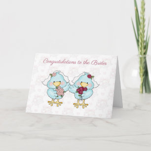 Niedliche Vogelarten, Lesben Hochzeit Glückwunsch Karte