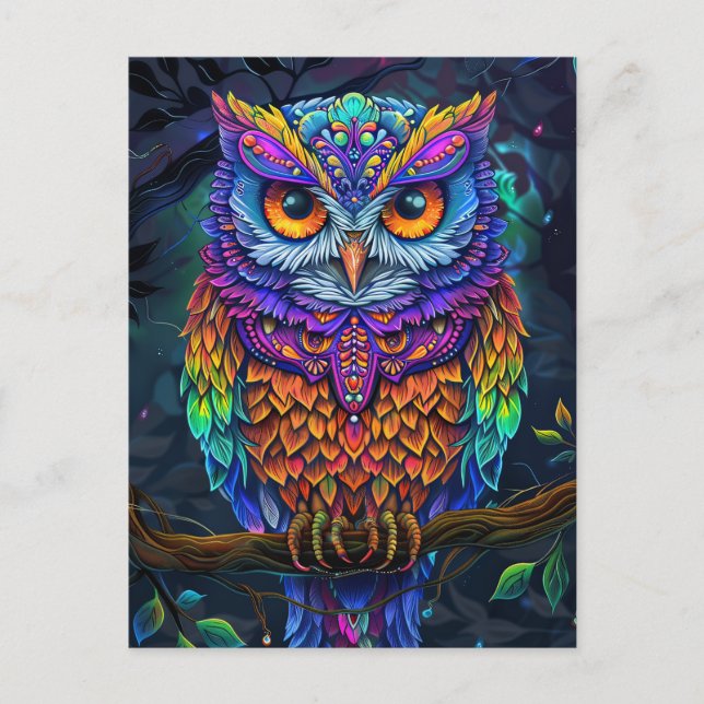 Niedliche Vogelfarbe Abstrakte Vogelart Art Postkarte (Vorderseite)
