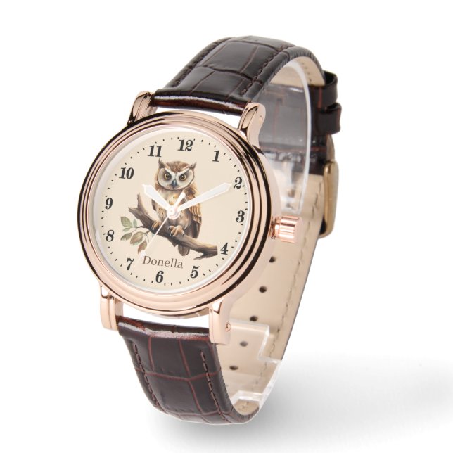 Niedliche Vogelliebhaber können ihren Namen hinzuf Armbanduhr (Winkel)