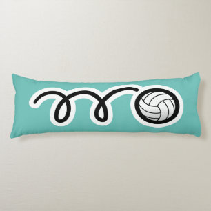 Niedliche Volleyball Cartoon individuelle Name Kin Seitenschläferkissen