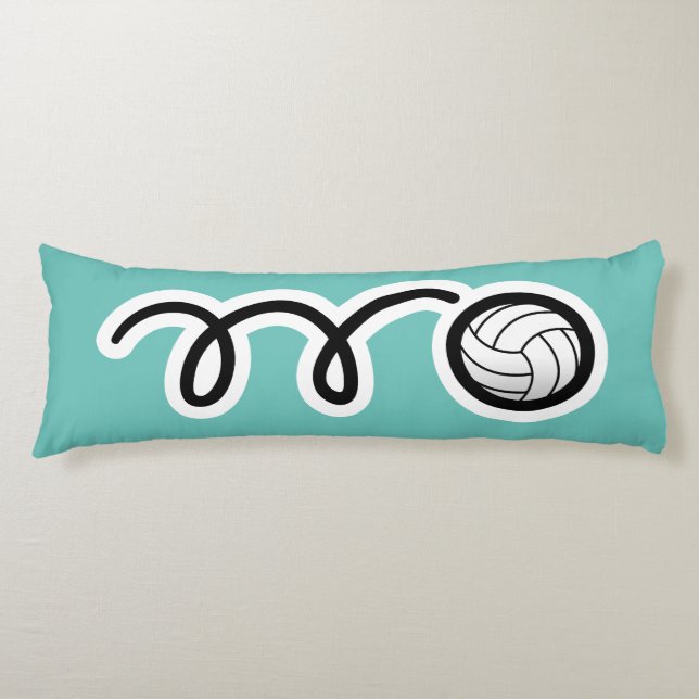 Niedliche Volleyball Cartoon individuelle Name Kin Seitenschläferkissen (Vorderseite)