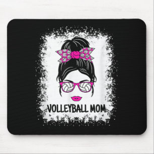 Niedliche Volleyball Mama Messy Bun Women Volleyba Mousepad