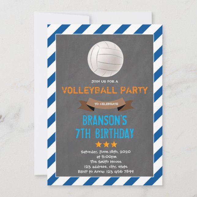 Niedliche Volleyball-Party Einladung (Vorderseite)