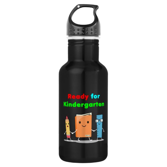 Niedliche Vorbereitung für Kindergarten Schulbuch  Edelstahlflasche (Vorderseite)