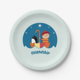 Niedliche Vorschulzeit K verloren und fand Freunds Pappteller