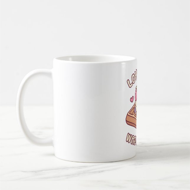 Niedliche Waffel und Eiscreme Liebe Kaffeetasse (Links)