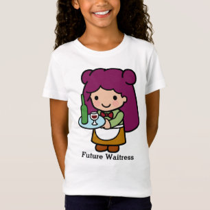 Niedliche Waitress mit Wein T-Shirt