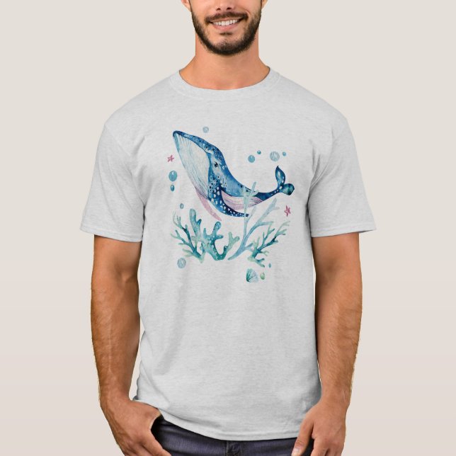 Niedliche Wal- und Meereskorallen T-Shirt (Vorderseite)