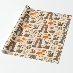 Niedliche Waldkritter Geschenkpapier