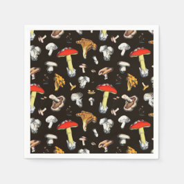 Niedliche Waldpolster-Pilze aus dunkelbraunem Anba Serviette