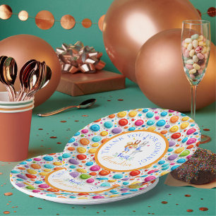 Niedliche Waldtanzkaninchen Polka Dots Muster Pappteller