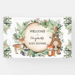 Niedliche Waldtierdusche Begrüßung Banner