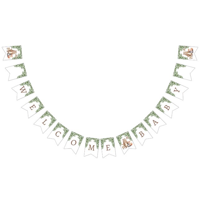 Niedliche Waldtierdusche Begrüßung Wimpelkette (Alle)