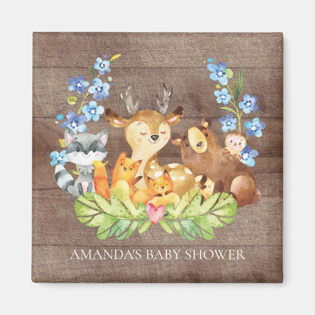 Niedliche Waldtiere Baby Dusche Gefallen Magnet (Vorne)