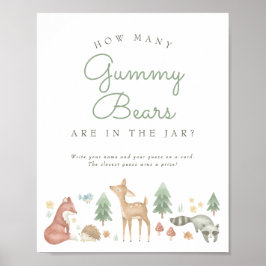 Niedliche Waldtiere Baby Shooting Game Poster