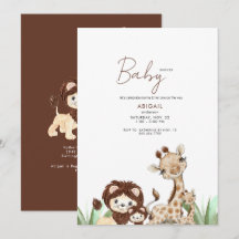 Niedliche Waldtiere Brown & White Baby Dusche