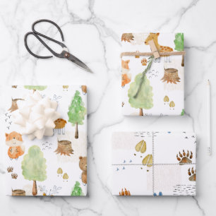Niedliche Waldtiere Geschenkpapier Set