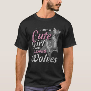 Niedliche Waldtiere Mädchen Frauen Howling Wolf T-Shirt