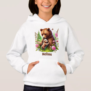 Niedliche Waldtiere tragen ihre Namen auf Hoodie