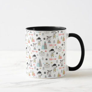 Niedliche Waldtiere u. indisches Jungen-Muster Tasse