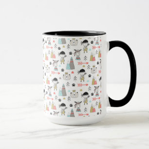 Niedliche Waldtiere u. indisches Jungen-Muster Tasse