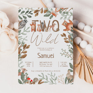 Niedliche Waldtiere (Waldtiere) 2. Geburtstag Einladung