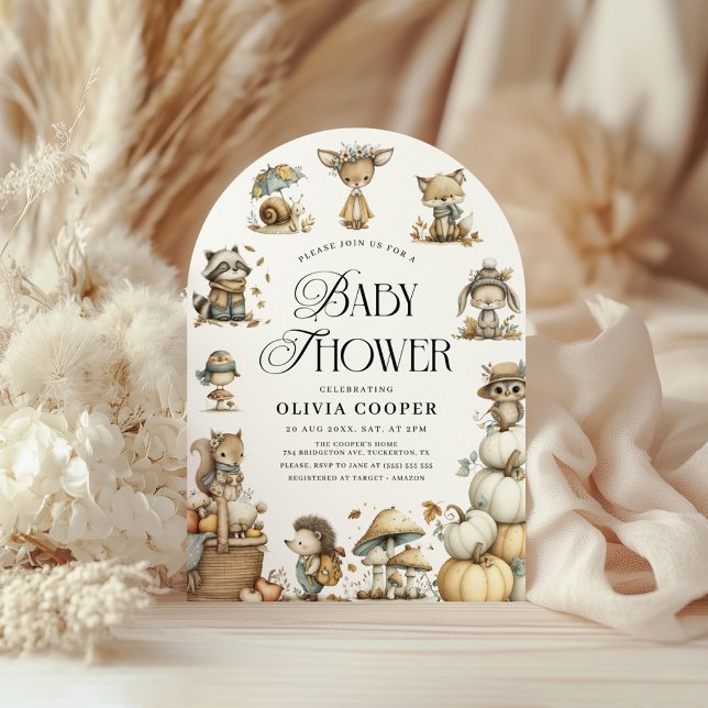 Niedliche Waldtiere Wasserfarben Kinderdusche Einladung (Von Creator hochgeladen)