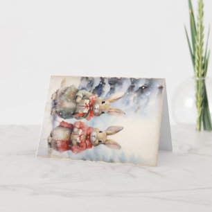 Niedliche Waldtiere Weihnachtsgrüße Karte