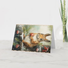 Niedliche Waldtiere Weihnachtsgrüße Karte