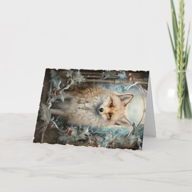 Niedliche Waldtiere Weihnachtsgrüße Karte (Vorderseite)
