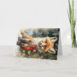 Niedliche Waldtiere Weihnachtsgrüße Karte