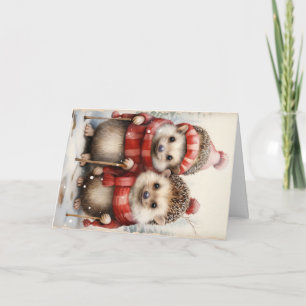 Niedliche Waldtiere Weihnachtsgrüße Karte