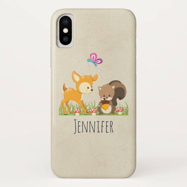 Niedliche Waldtiere Whimsischer Cartoon Case-Mate iPhone Hülle (Rückseite)