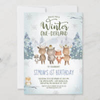 Niedliche Waldtiere Winter Onederland Geburtstag