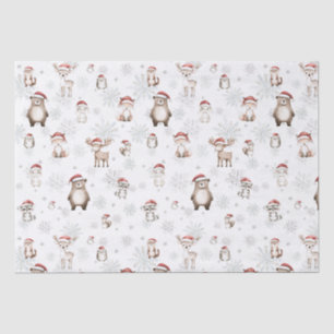 Niedliche Waldtiere Winter Wonderland Decoupage Seidenpapier