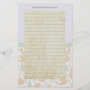 Niedliche Waldtierkreaturen mit Linde Briefpapier