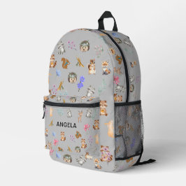 Niedliche Waldtiermuster Bedruckter Rucksack