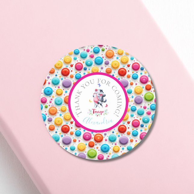 Niedliche Waldwolfen Ballsaal tanzen Tango Runder Aufkleber (Von Creator hochgeladen)