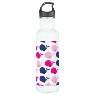 Niedliche Wale, Walmuster, Meerestiere Edelstahlflasche