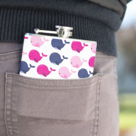 Niedliche Wale, Walmuster, Meerestiere Flachmann