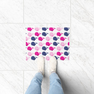 Niedliche Wale, Walmuster, Meerestiere Fußmatte