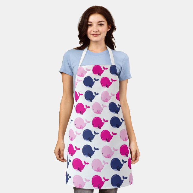 Niedliche Wale, Walmuster, Meerestiere Schürze (Getragen)