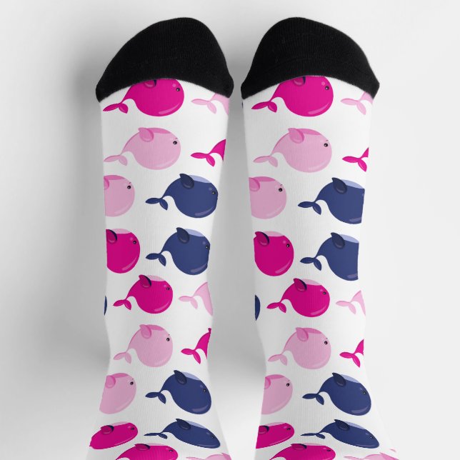 Niedliche Wale, Walmuster, Meerestiere Socken (Oben)