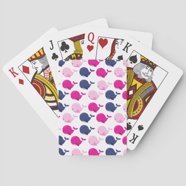 Niedliche Wale, Walmuster, Meerestiere Spielkarten (Rückseite)